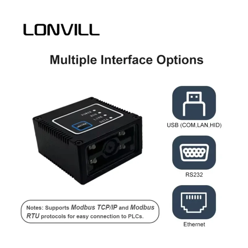 

LONVILL Fast Decoding Reader 2D Barcode Scan Warehouse Industrial Code Scanning Auto Inventory Bar Code Scanner