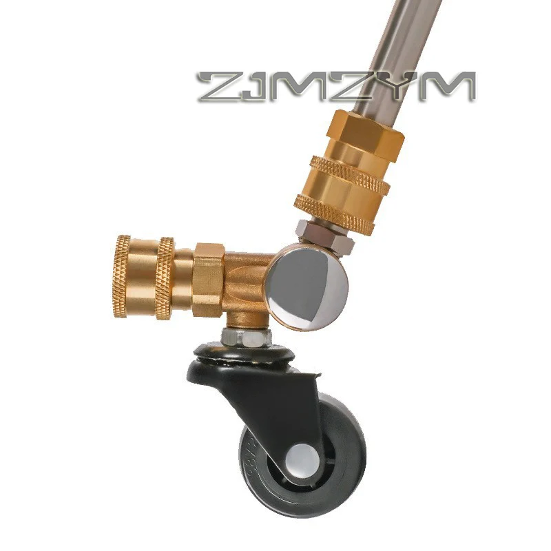 Cleaning Water Gun Adapter Chassis Cleaning Swivel Wheel Water Broom 1/4