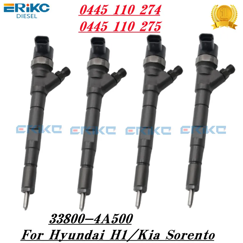 

0445110275 0445110274 Diesel Fuel Injector Nozzle Set 33800-4A500 For Hyundai Starex H1 I800 iLoad / KIA Sorento 2.5 CRDI D4CB