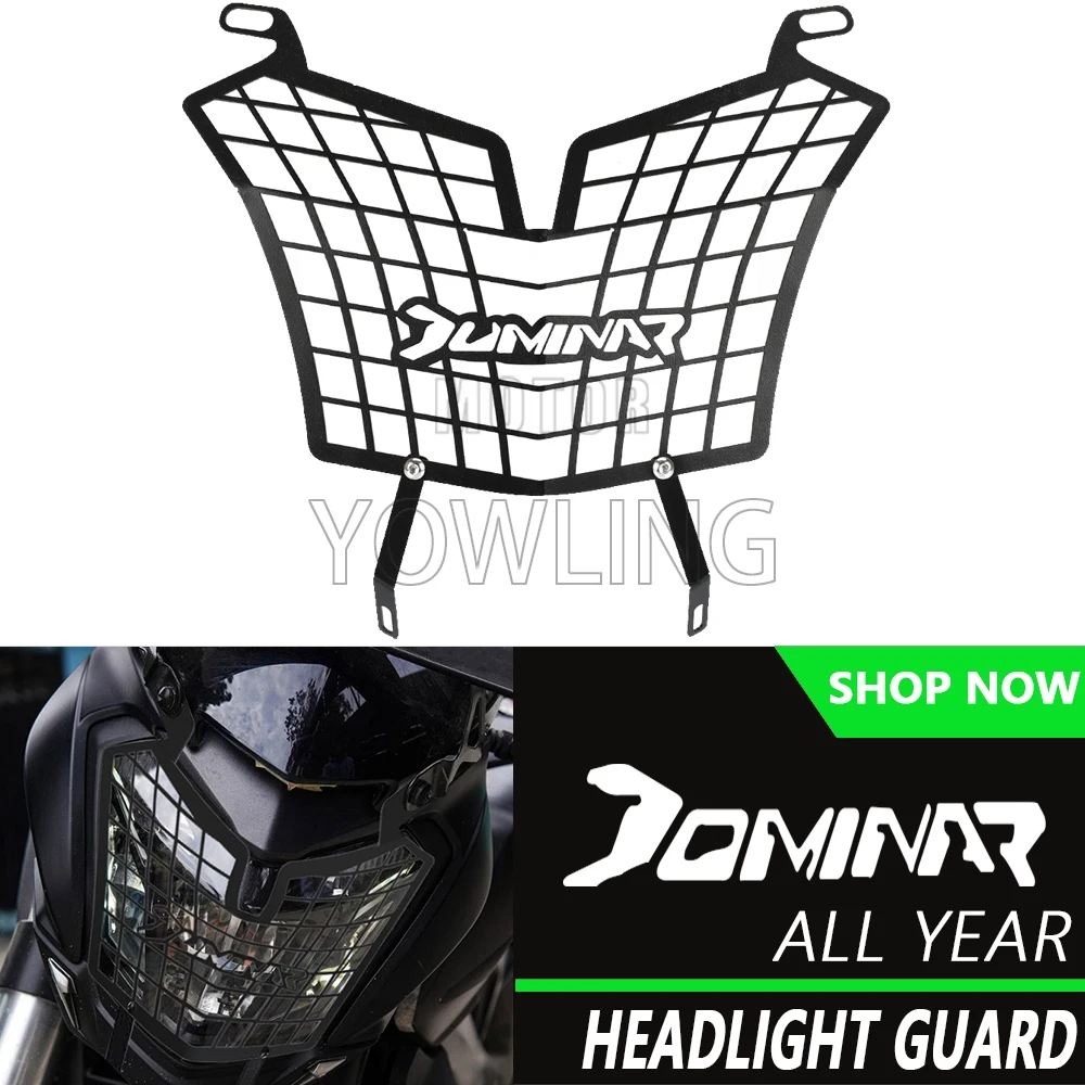 

For BAJAJ DOMINAR250 DOMINAR400 DOMINAR 250 400 All YEAR Motorcycle Accessories Headlight Grill Guard Cover Head light Protector