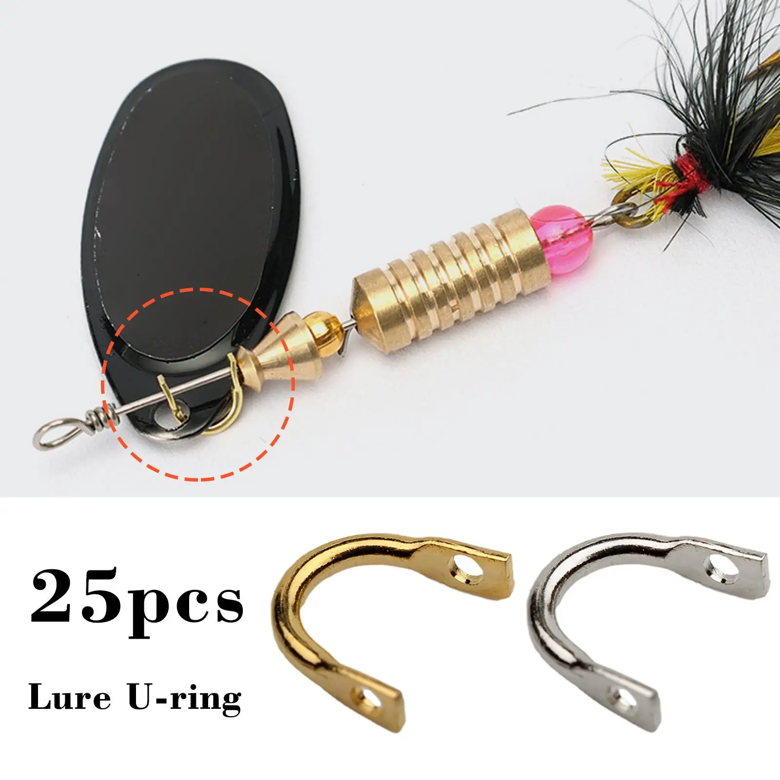 25pcs Brass Fishing Clevis Easy Spin Spinner Clevis Fishing Spoon Accessories Spinnerbait Fishing Tackle Making DIY Lure F6X4