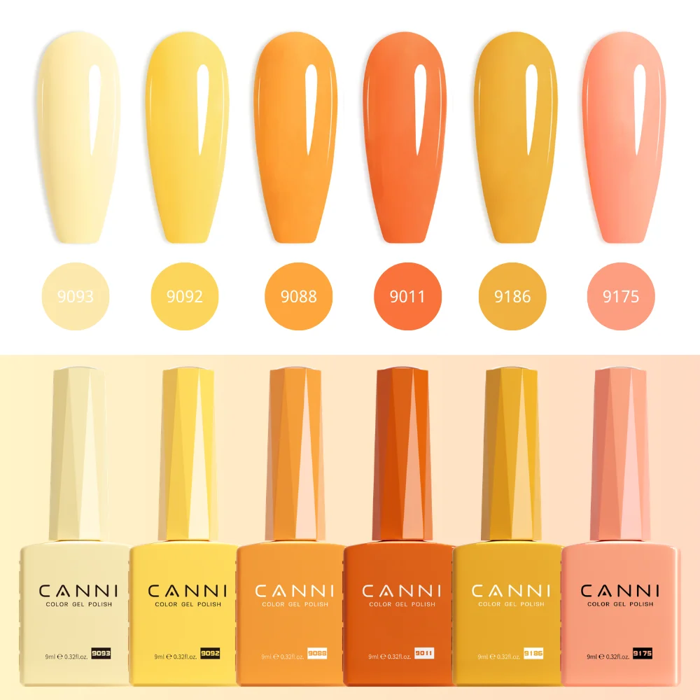 CANNI Herbst Gel-Nagellack-Set Braune Erdfarben Warme Kaffeefarben UV LED Soak-Off Langanhaltend Hohe Deckkraft Nagel-Maniküre 9ml