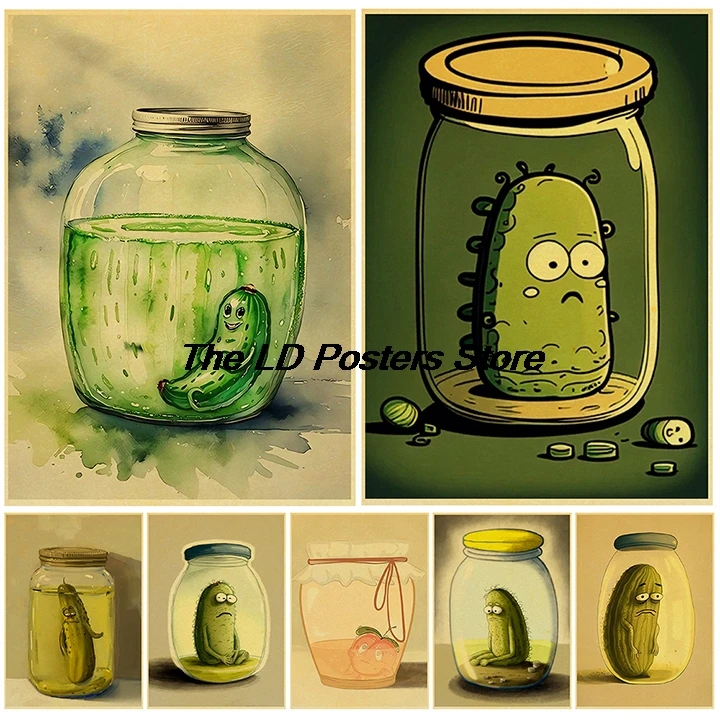 

Aesthetics The Last Pickle Posters Kraft Paper Print Nostalgia Creative Art Pictures Cafe Home Decoration Living Bedroom Poster