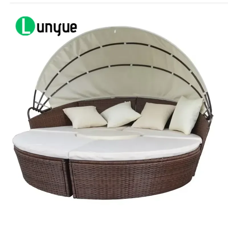 Modern Outdoor Sun Lounger Day Bed Waterproof Fabric Patio Garden Furniture Comfortable Relaxing Poolside Beach Resting Spot