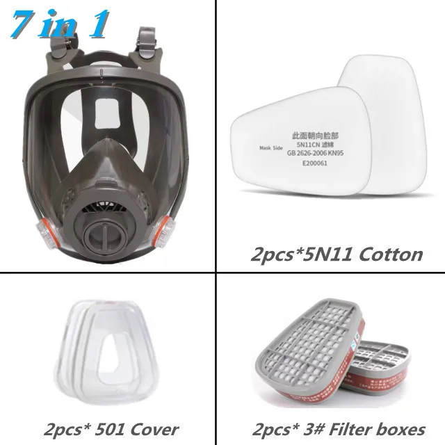 Multifunctioneel 6800-gasmasker met drie poorten, industrieel spuiten, vervangbaar filter, organische damp, lasspuitverf, insecticide