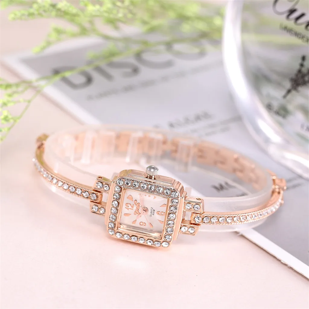 

Fashion Luxury Women'S Watch Exquisite Square Dial Alloy Quartz Watch For Ladies Women'S Elegant Full Diamond Watch Girl Clock