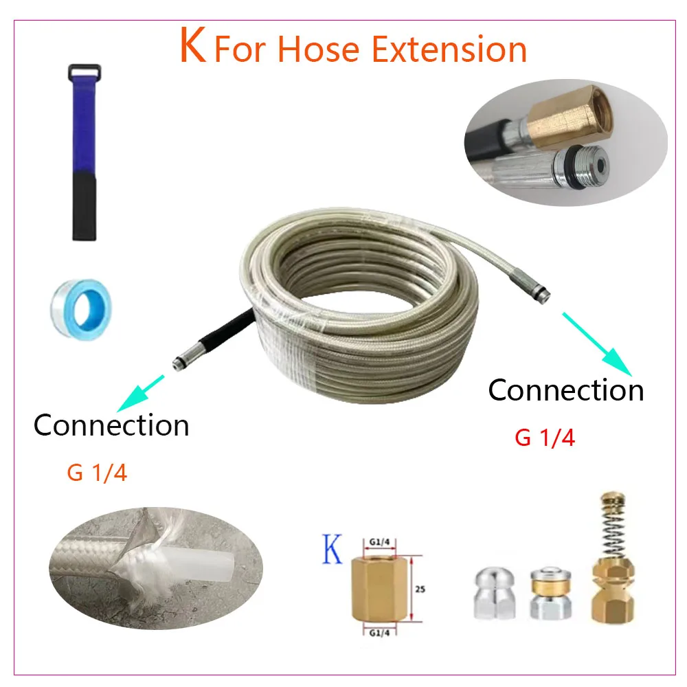 

0.5-40M Car Washer Hose High Pressure Washer Hose Tube Car Wash Device Water Pipe Cleaning Fit Extension Replacement Hose