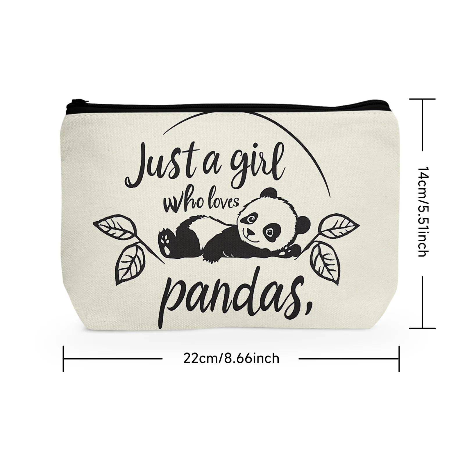 1Pc Cosmetic Bag Beige For Women Giant Panda Gift Panda Makeup Bag Birthday Gift For Panda Lover Aesthetic Cosmetic Bag