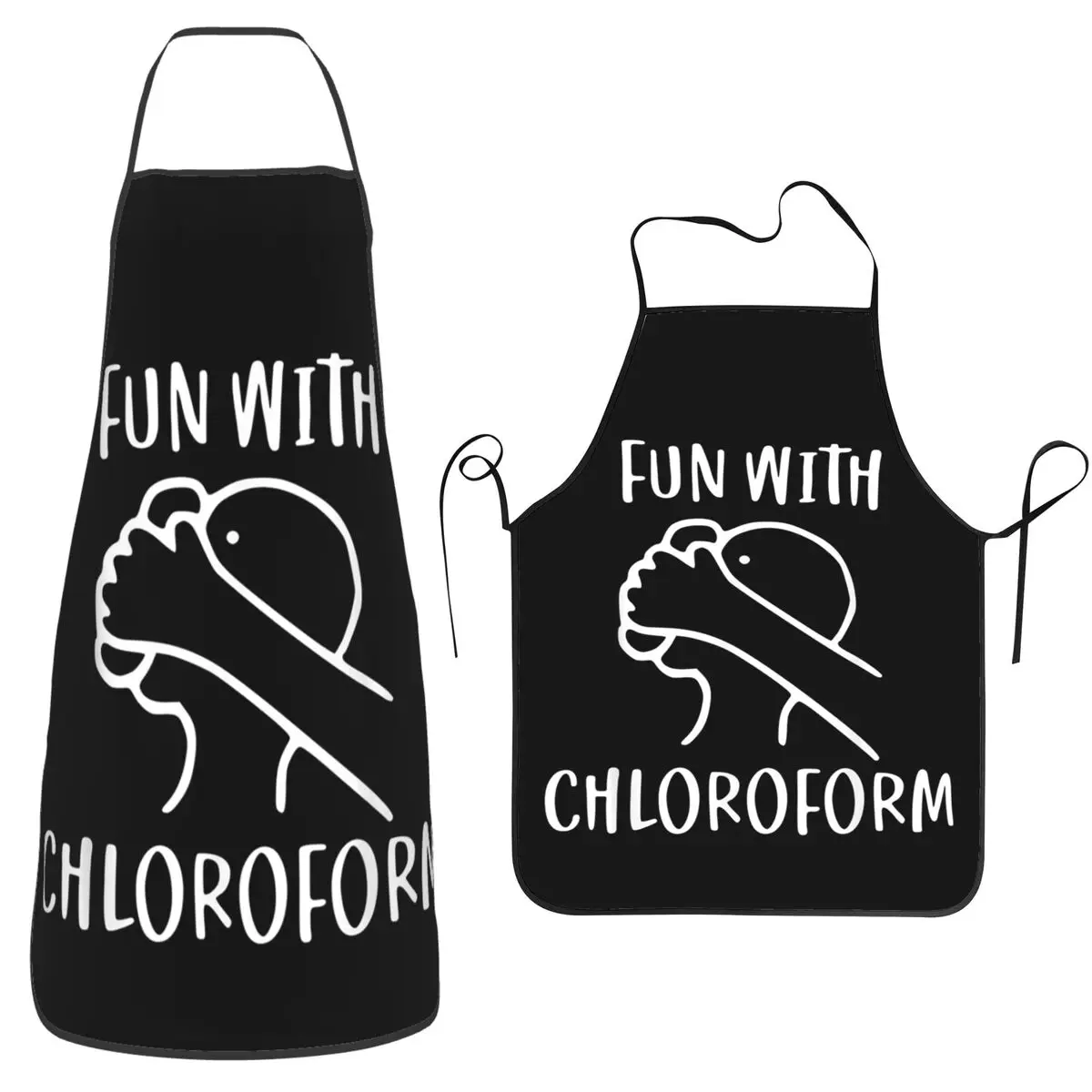 Fun With Chloroform Funny Dark Humor Aprons Chef Cooking Baking Tablier Sleeveless Bib Kitchen Cleaning Pinafore for Women Men