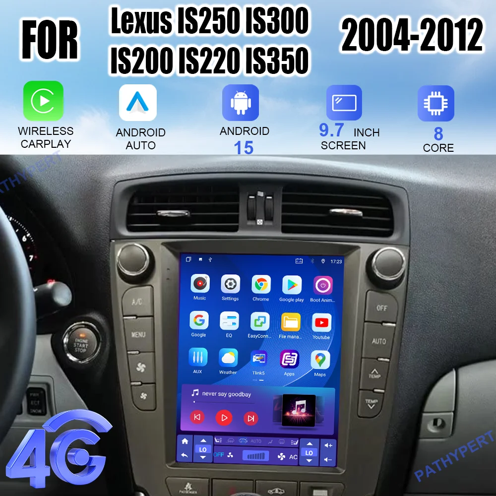 

Android 15 For Lexus IS250 IS300 IS200 IS220 IS350 2004-2012 Car Multimedia Player Radio Auto Bluetooth Carplay GPS Navigation