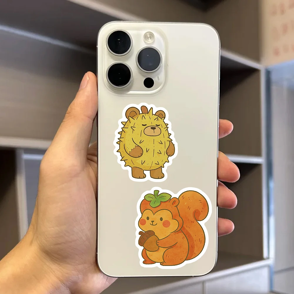 ชุดสติกเกอร์ธีมอาหารแปลกใหม่ 54 ชิ้น สติกเกอร์ลายผลไม้ ผัก และสัตว์น่ารักสำหรับตกแต่งแล็ปท็อป สมุดบันทึก และสมุดภาพ