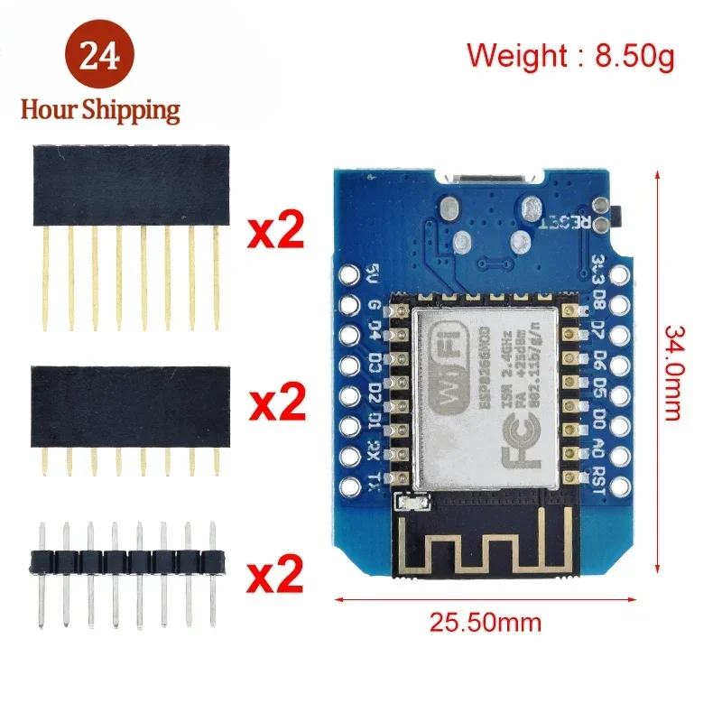 WeMos D1 Mini Pro V3.0 NodeMcu 4MB/16MB bytes Lua WIFI Internet of Things Development board based ESP8266 CH340G Nodemcu V2