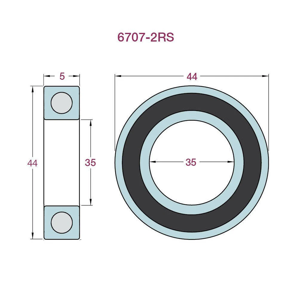 High Quality Outdoor Headset Bearing Bicycle 1 Pcs 20g 35 X 44 X 5mm 6707 ZZ/RS Silver For MTB For Mountain Bike