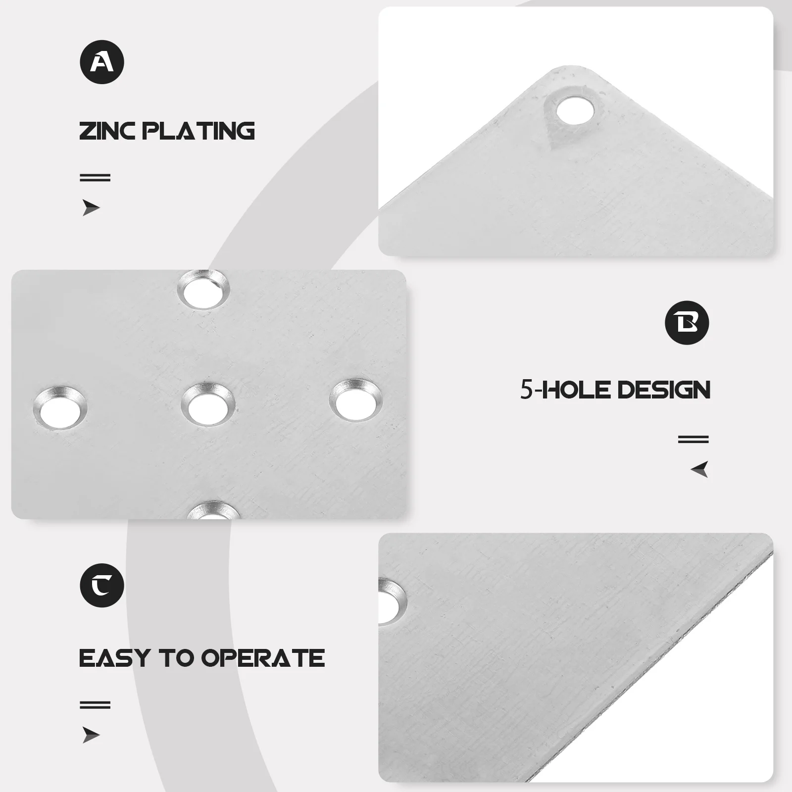 

5 Pcs Heavy Duty Furniture Leg Attachment Plates for Sofa Table Legs Connectors Mounting Hardware Brackets Chair Base Fittings