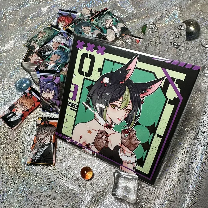 Gioco Impact Original 3 pz/set Fan Works Baizhu Scaramouche Killer Bunny Boy Square Card + trasparente Card + Love Badge Fans Gift