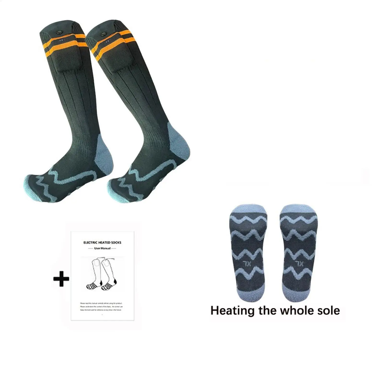 ถุงเท้าอุ่นแบบชาร์จไฟได้ 4 ระดับอุณหภูมิเครื่องอุ่นเท้าแบบใช้แบตเตอรี่สำหรับเล่นสกีเดินป่ากีฬาฤดูหนาวสภาพอากาศหนาวเย็น