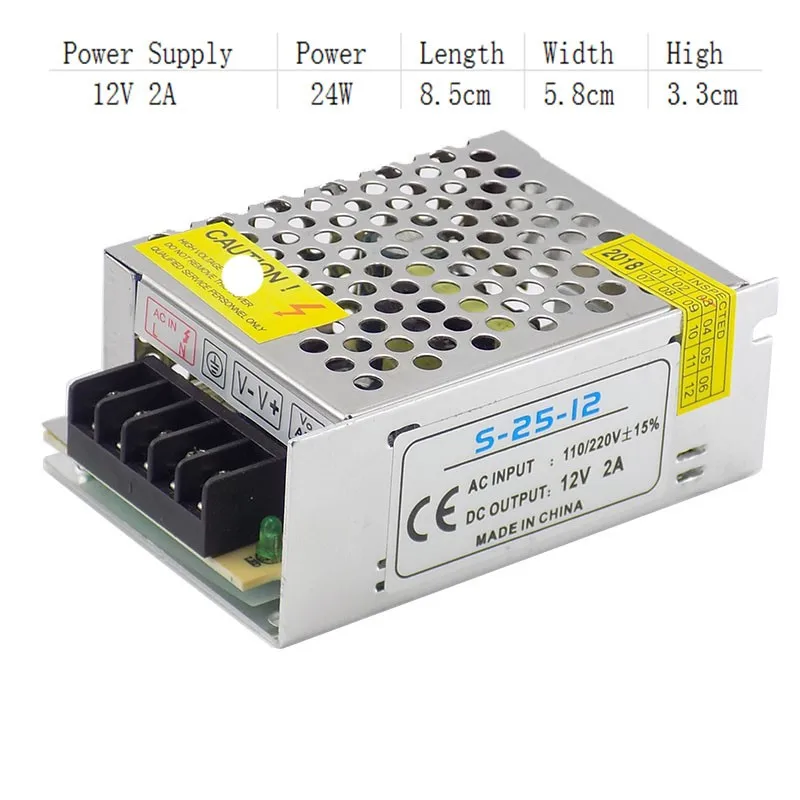 DC 12V 1A 2A 3A 5A 10A 15A 20A 30A AC 110V 220V Power Supply Transformer Switching LED Driver for Strip Light Switch Adapter D1