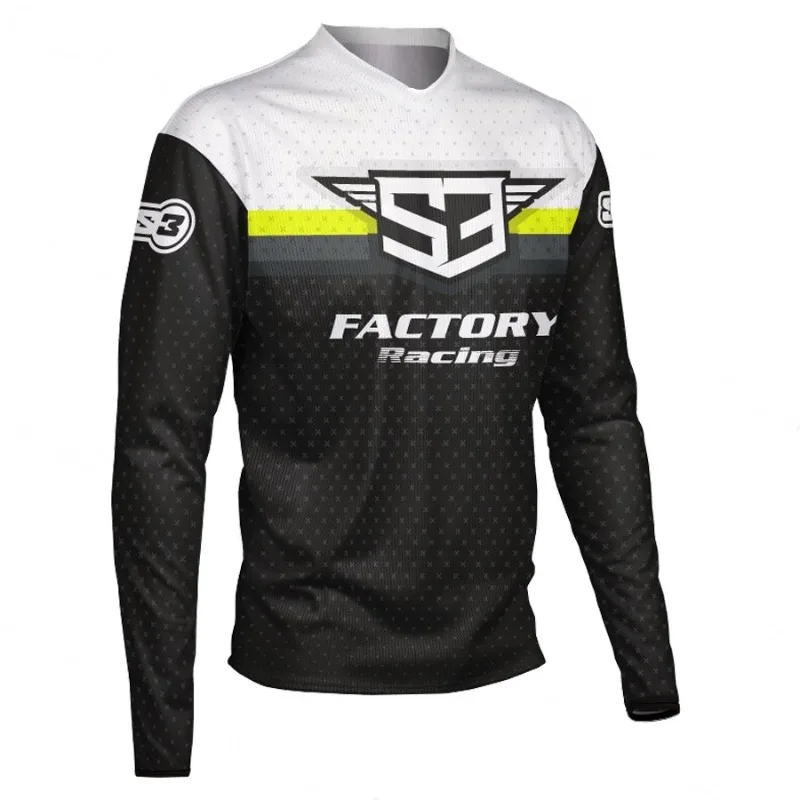 

S3 Best Selling 3D Printed Motorcycle T-Shirt Long Sleeve Quick Dry Breathable Riding Shirt
