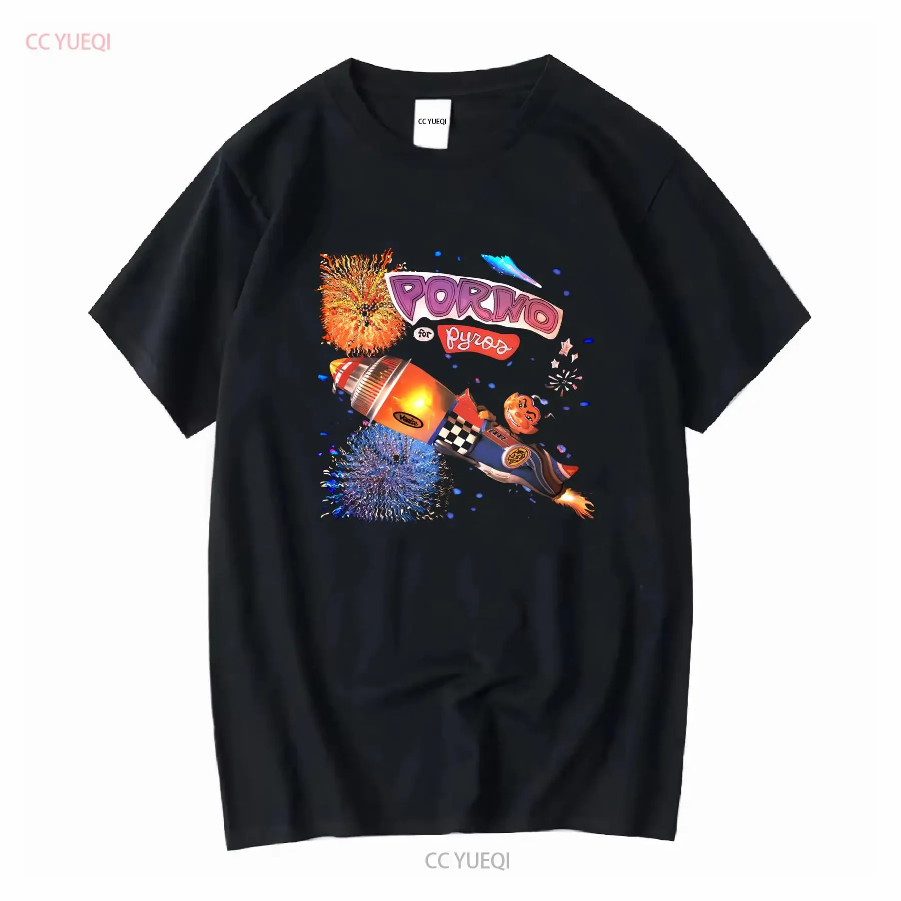 Raro Porno para Pyros Band Fan negro todas las tallas camiseta S2902 manga larga o corta vintage lavado Top para uso diario Unisex
