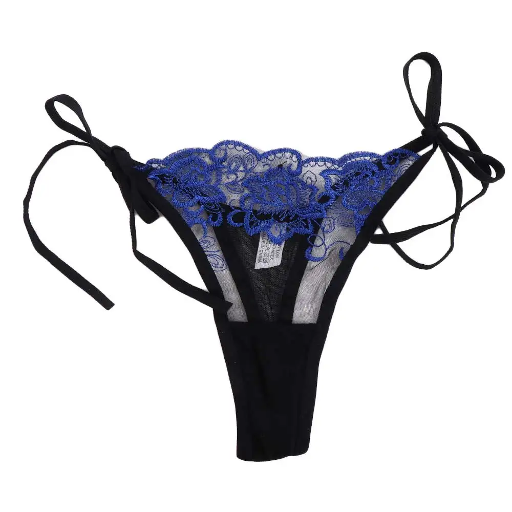 

Seamless Ladies Transparent Hollow Out Low Waist Embroidery Underwear Panties Panty Brief