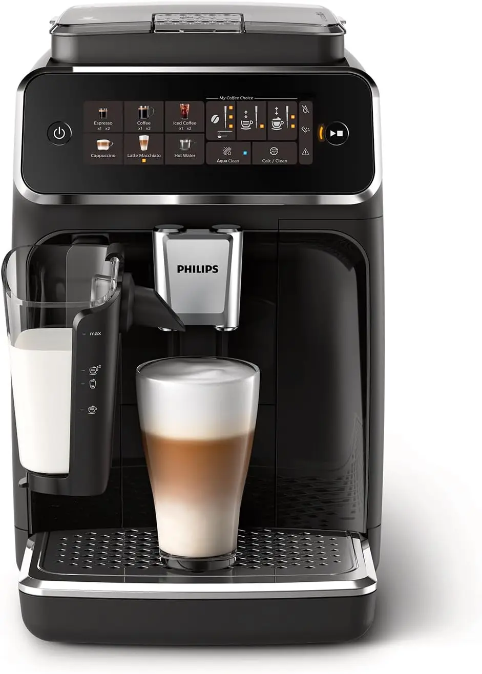 Máquina de Espresso totalmente automática, sistema de leche, 5 variedades de café, pantalla táctil, molinillo de cerámica 100%, filtro