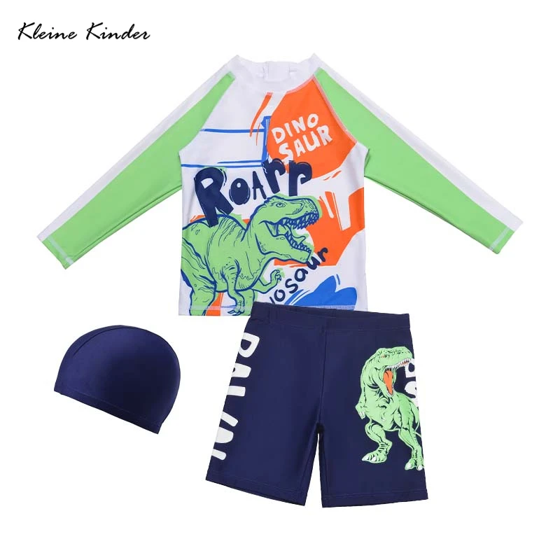 

Купальник для мальчиков с защитой от УФ-лучей, детский купальник для мальчиков, комплект из трех предметов с длинными рукавами, детский купальный костюм, рашгард, морская пляжная одежда