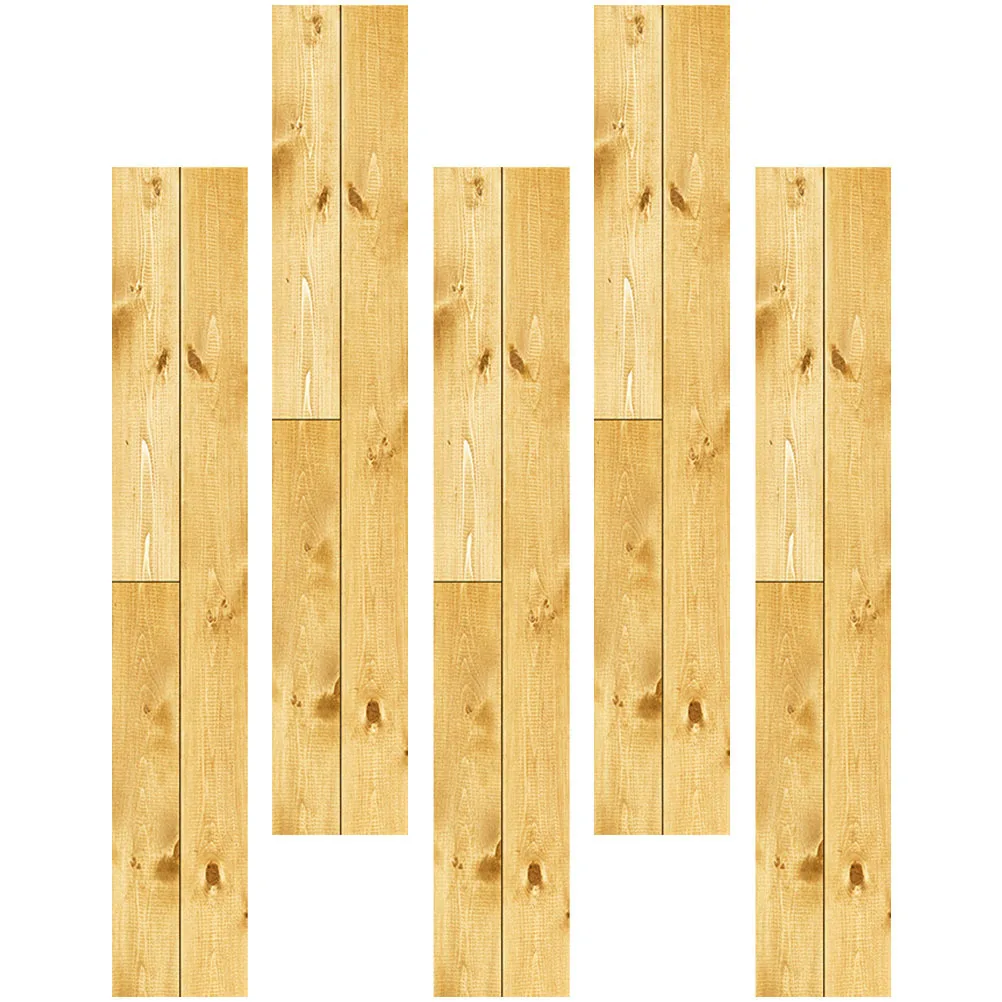 

5Pcs Detachable Floor Planks Sticker Wood Grain Pattern PVC Self Adhesive Flooring Tiles for Bedroom Living Room Easy Install
