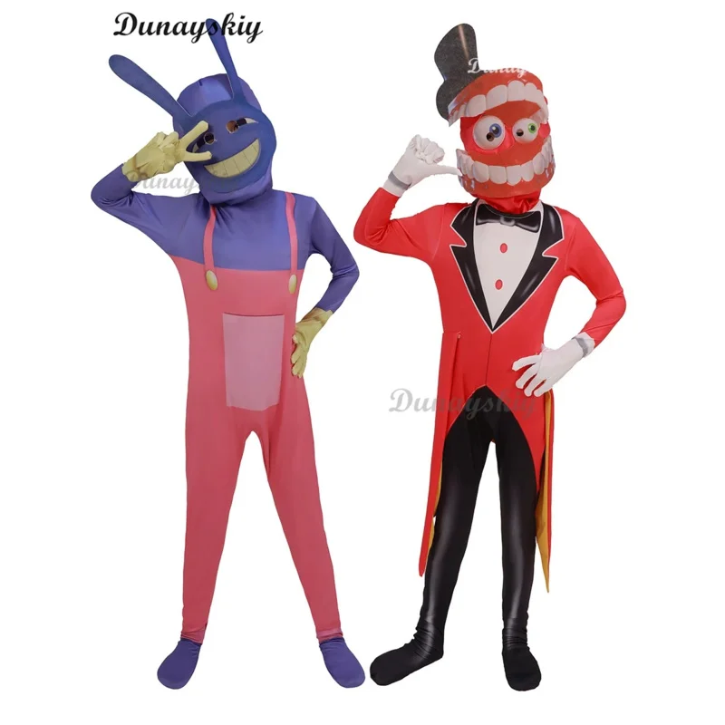 

2025 ♥ New The Amazing Digital Cosplay Costume for Adult Kids Halloween Cartoon Pomni Jumpsuit Outfits Circus D ☆★