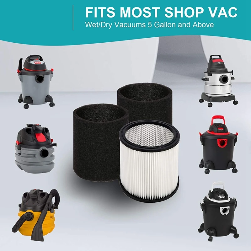 店舗用の交換用フィルターカートリッジ、ウェットおよびドライ掃除機に適合、5ガロンおよび上記、90304 90350 90333