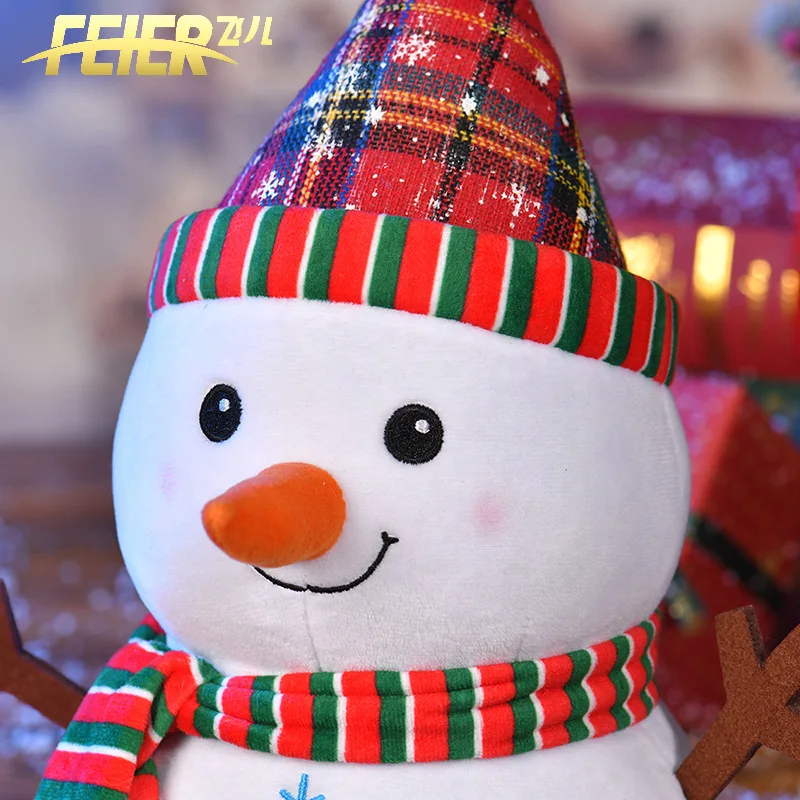 Oreiller en peluche bonhomme de neige de Noël mignon, père Noël, beurre en peluche, cadeau pour enfants, décoration de fête de Noël, cadeau d'anniversaire, 40cm