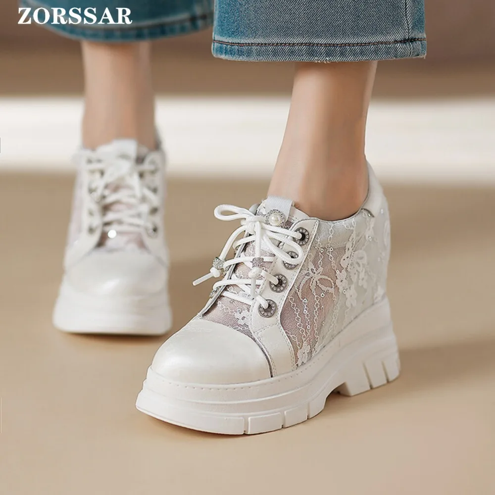 

2024 New Spring Summer High Top Wedge Platform Sneakers Women Casual Shoes Hidden Heels Ladies Sneakers Women Vulcanized Shoes