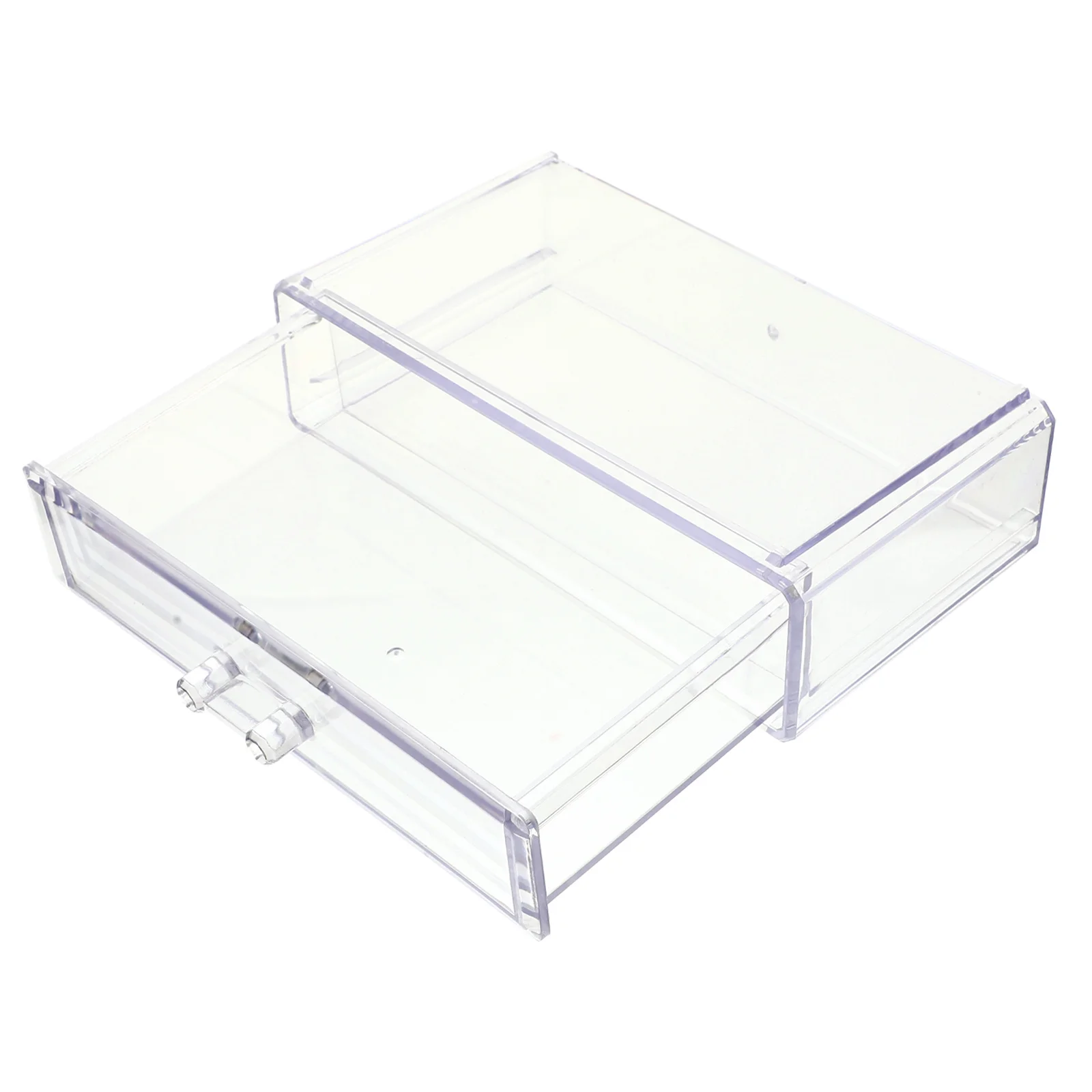 صندوق تخزين شفاف منظم مكياج من نوع درج ممتاز لأحمر الشفاه وطلاء الأظافر وحامل سطح المكتب المقاوم للغبار #4