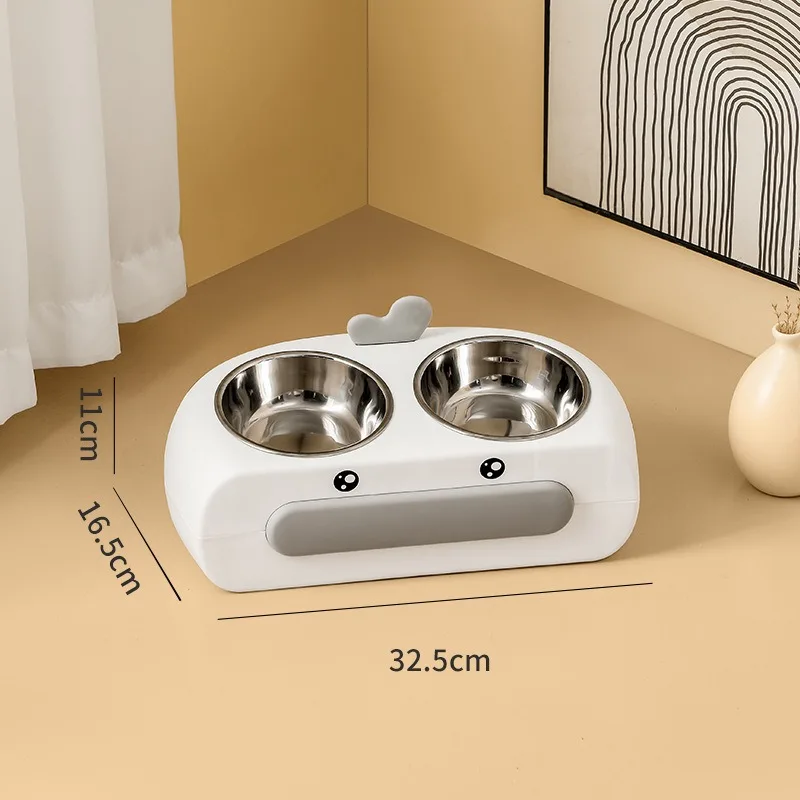 Hot cat and dog universal double bowl cute duck cat food bowl Dog bowl rice bowl cat drinking water feeding pet supplies