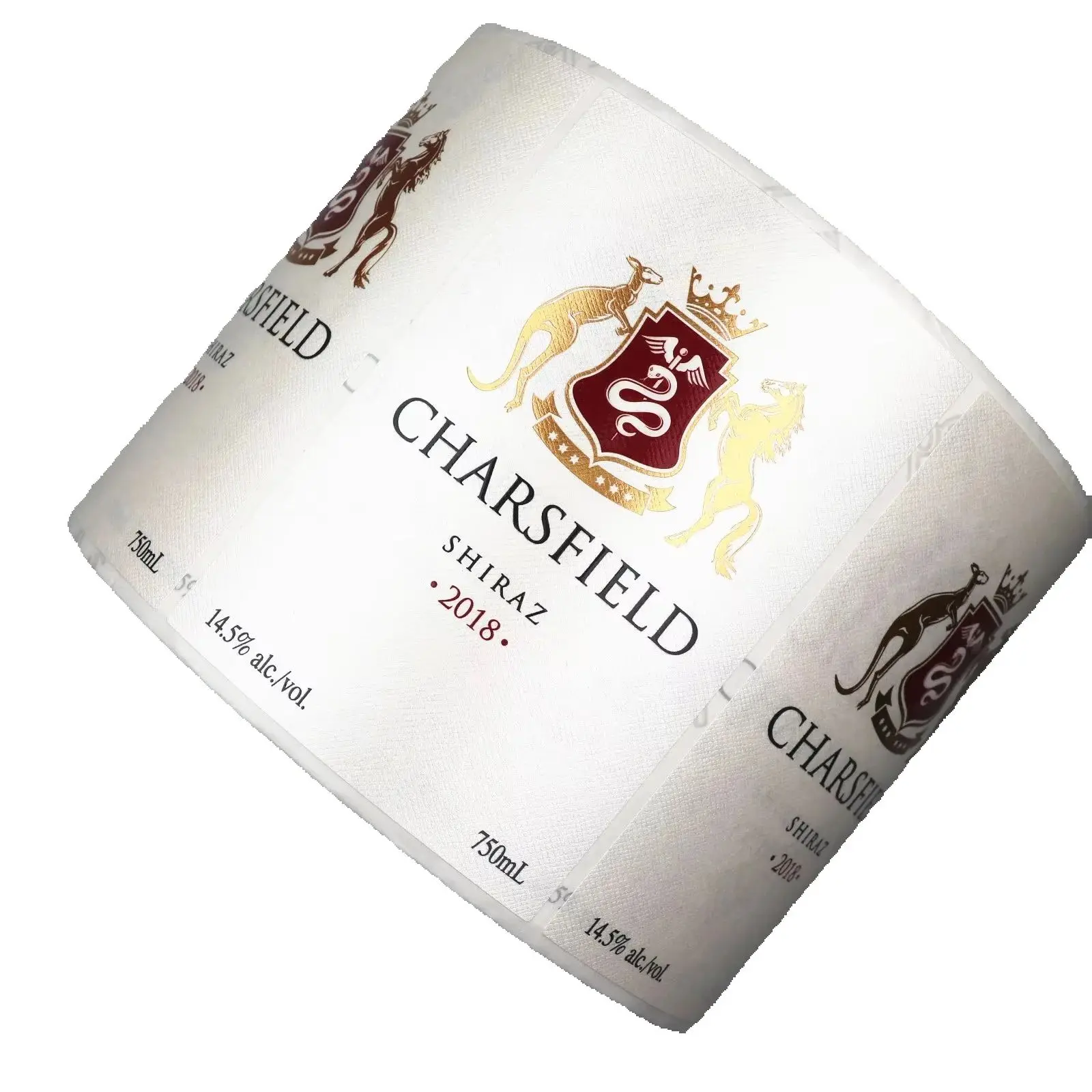 Custom Self-Adhesive Wine Label Sticker｜Waterproof Paper｜Hot Foil Stamping Embossed Finish｜Wine Bottles