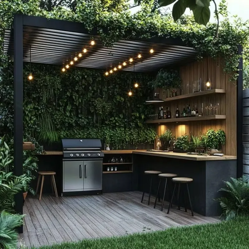 #New Design Terrace Stainless Steel Outdoor Kitchen Cabinet Insect Resistant Easy Cleaning Hygienic Outdoor Garden Kitchen
