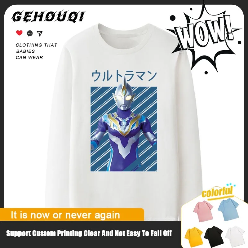 

Cerod Carlyle O Ultraman T-shirt Long Sleeve Big Kids Telicha Clothes Boy Monster Clothing Kids Pure Cotton