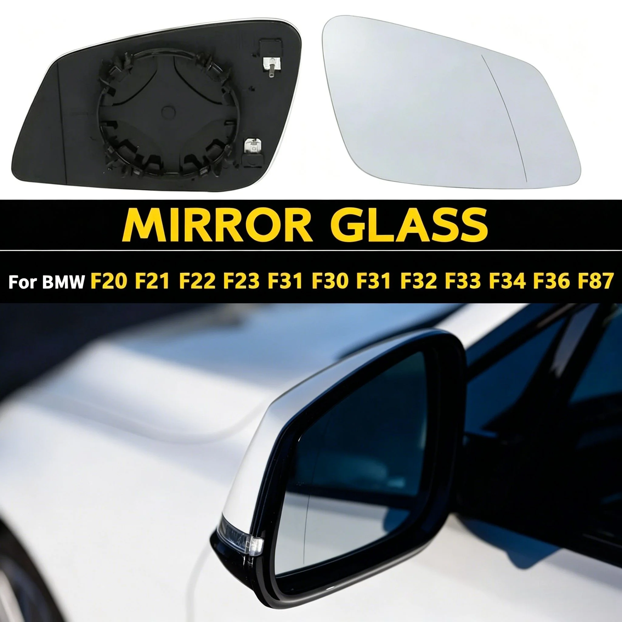 

L/R Side Rearview Heated Lens For BMW 1/2/3/4/i3 Series F20 F21 F22 F23 F31 F30 F31 F32 F33 F34 F36 F87 10-19 Rear Mirror Glass