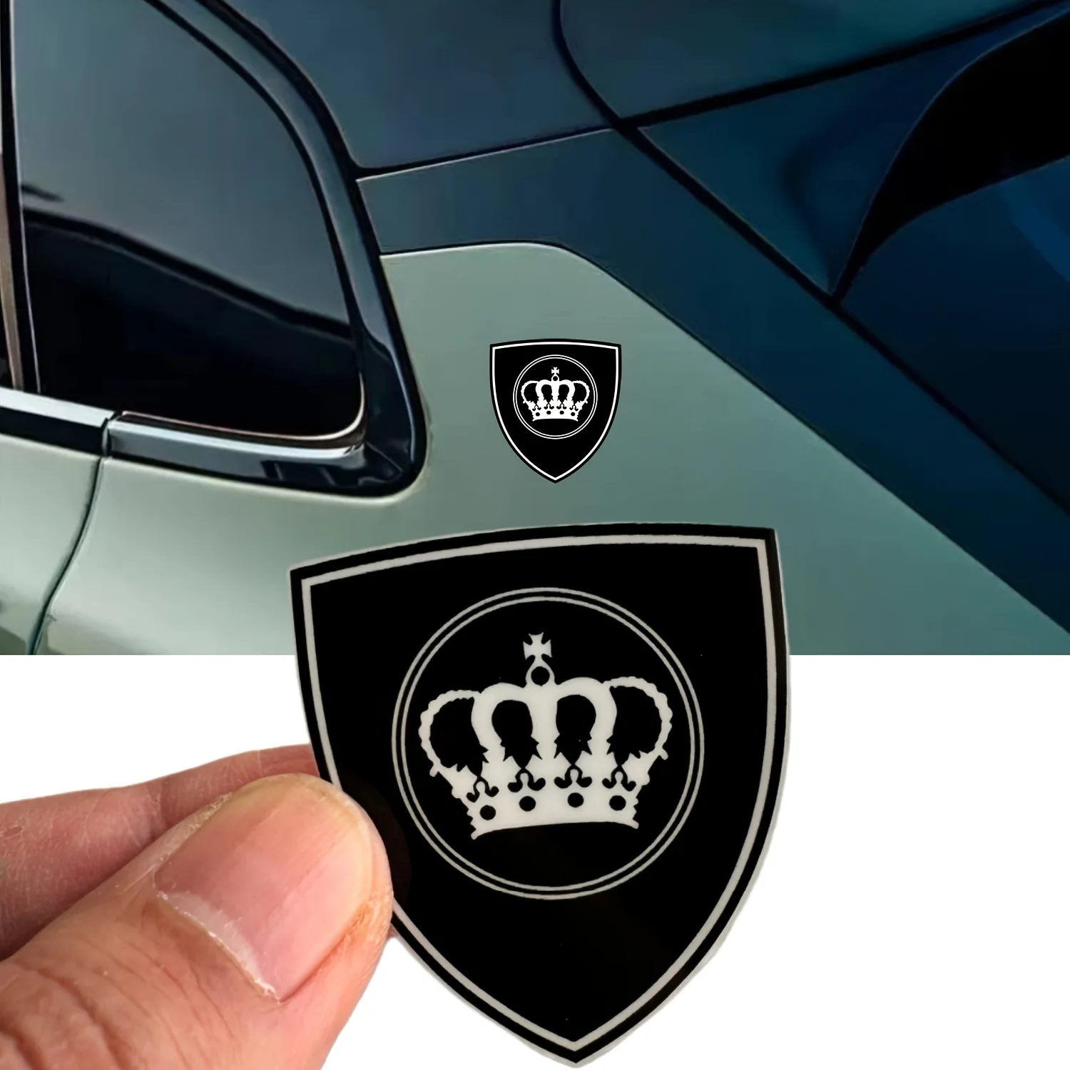 

Car Badge Logo, Suitable for Any Vehicle Decal Decorative Stickers, with Crown VIP Design