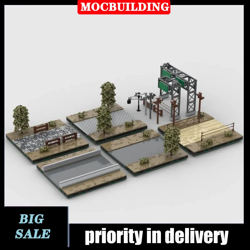 

MOC City Landscape Road System Model Playset Building Block Set Assembly DIY Tree Collection Series Boy Toy Gifts