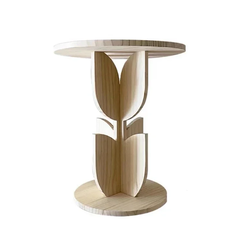 Irregular Wooden flower table Coffee Table Shipping Round Sofa Unique Side Table High Living Room Stolik Kawowy Room Decoration