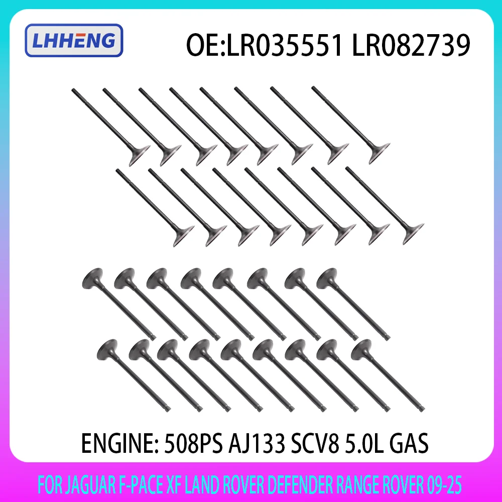 

32pcs Intake & Exhaust Valve Set Kit For 5.0 L GAS 508PS AJ133 09-24 JAGUAR F-PACE XF LAND ROVER DEFENDER RANGE ROVER LR035551