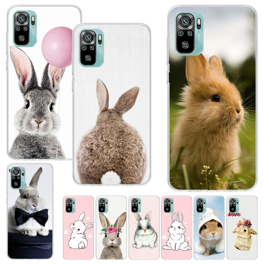 Cute White Baby Rabbits Print Soft Case for Xiaomi Redmi Note 14 13 12S 11S Phone Shell 10 Pro Plus 11E 11T 12 11 10S 5G Cover S