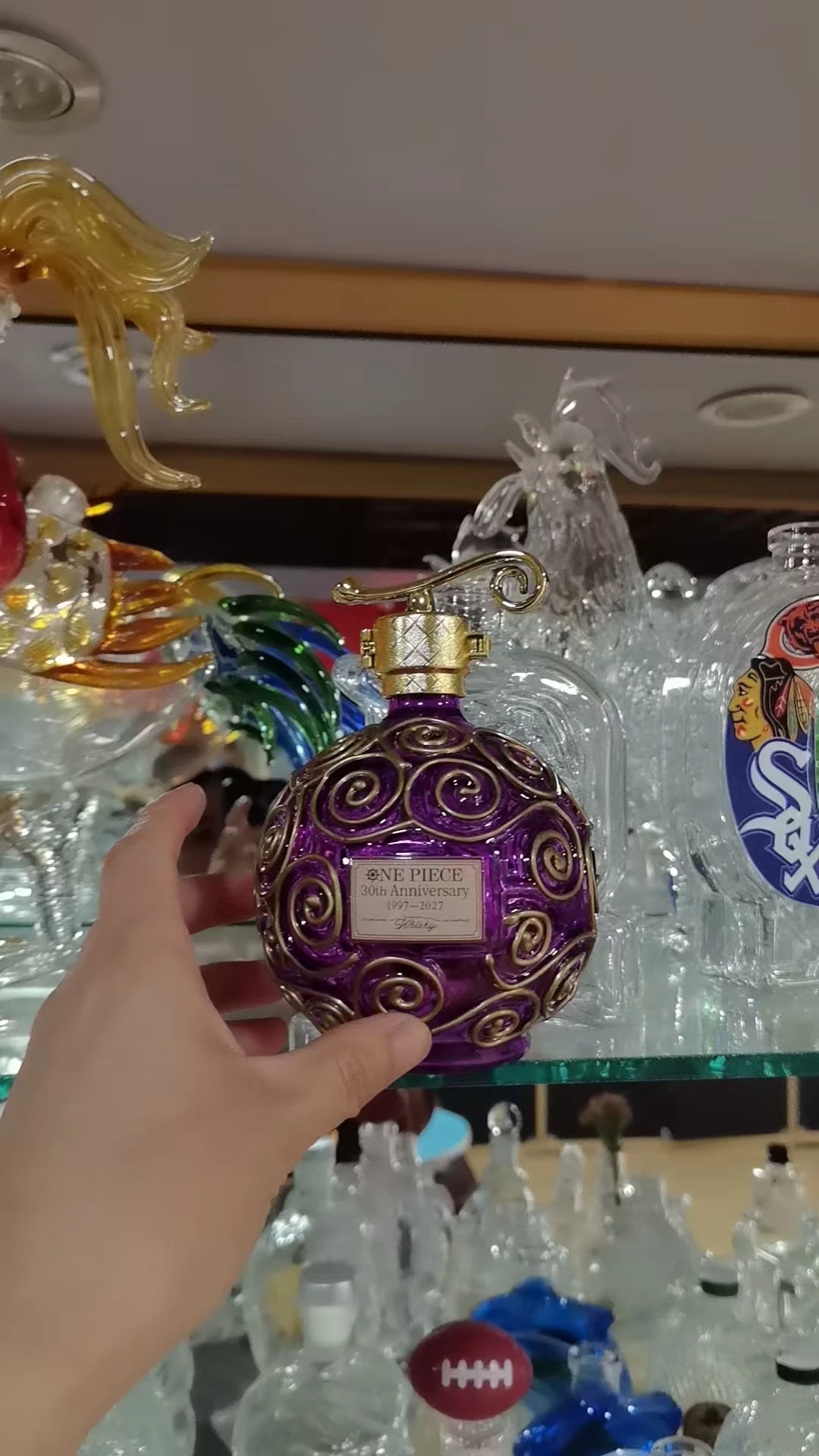 Anime Teufelsfrucht 30. Jubiläum Glas-Likörkaraffe Sammlerstück Barware Wohndekoration