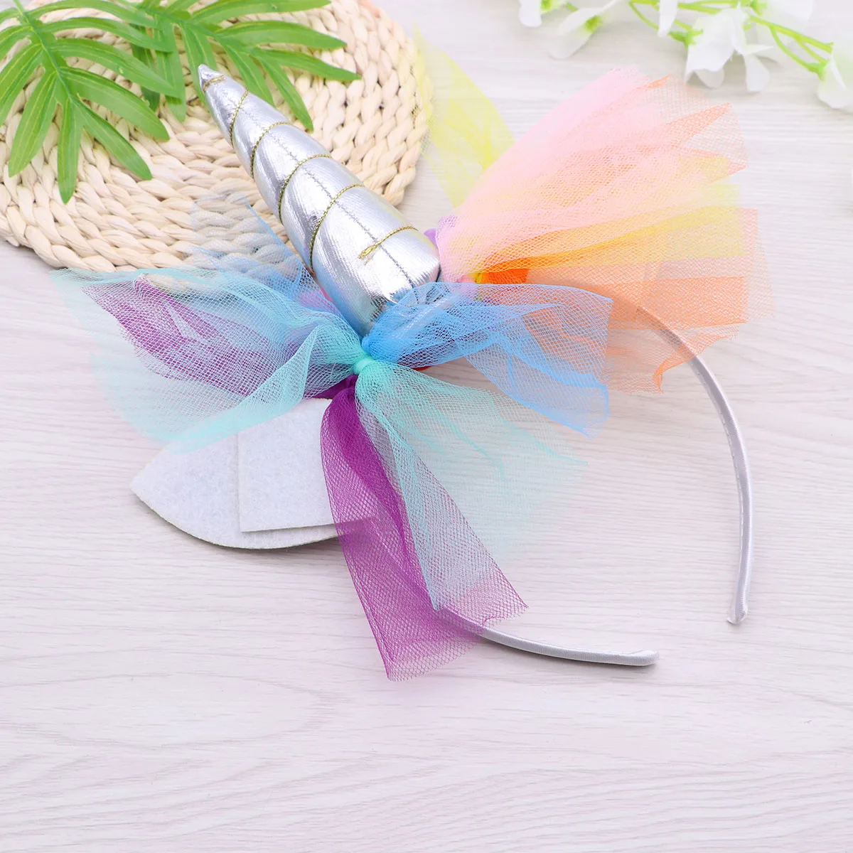 

Children Unicorn Headband Silver Rose Grenadine Headpiece Lightweight Kids Unicorn Hairband Party Decoration for Festivals