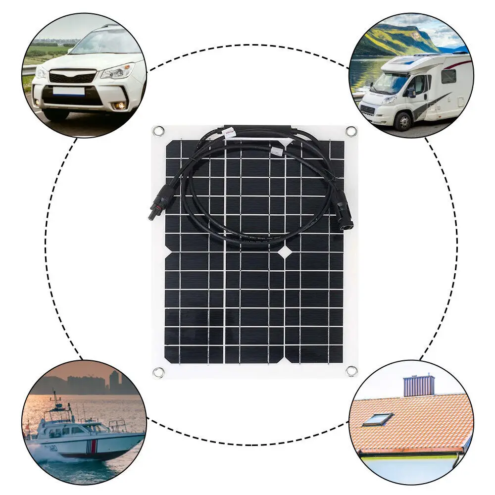 PowMr Portable 12W 18V Portable Solar Panel 12V Solar System High Efficient Phone Charge Battery Power Bank Camping Hiking Light