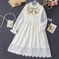 Flower Baby Girls Clothes Cute Lace Voile Wedding Birthday Party Princess Dresses Floral Embroidery Kids Dress Family Clothes