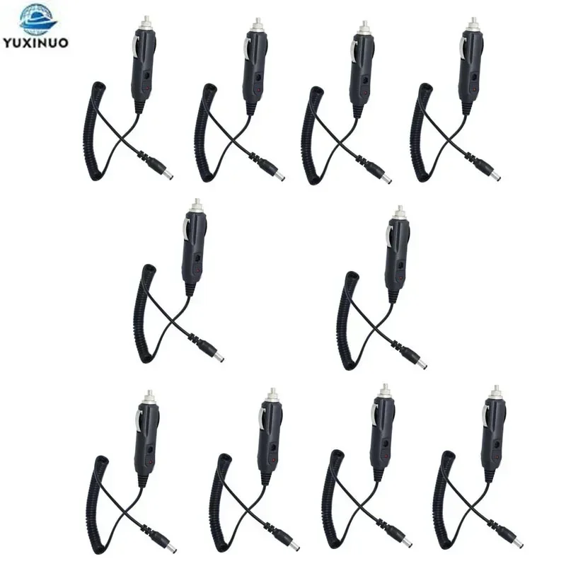 10PCS 12V Travel Car Cigarette Lighter Charger Cable for BaoFeng UV 5R 9R UV-5RE 5RA UV-82 TYT TH-F8 Radio DC Power Charging