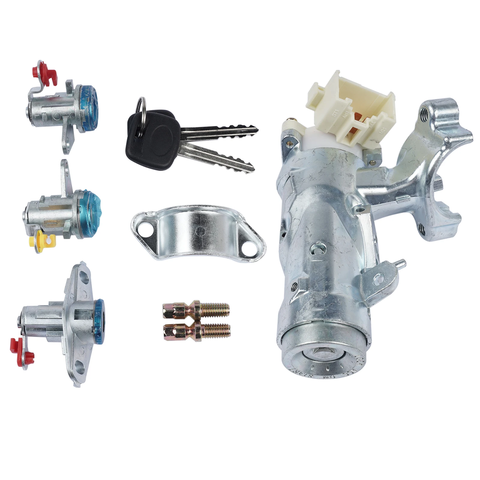 AP01 Set Sakelar Pengapian Silinder Kunci Pintu untuk Toyota Corolla AE110 RAV4 69052-12340