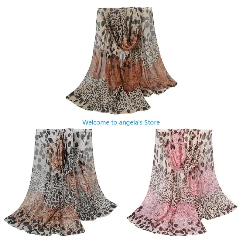 

X4yc seethrough leopard colorblocks hijab scarf scarf Большой прозрачный прикрытие
