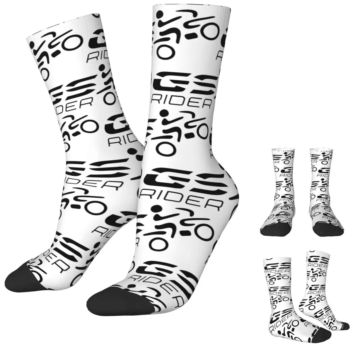 Hip-hop Racing Adventure Soccer Socks GS Moto Polyester Crew Socks for Women Men Sweat Absorbing